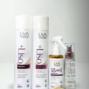 Kit Shampoo +Liso + Condicionador +Liso + Finalizador 15 em 1 + Sérum de Brilho